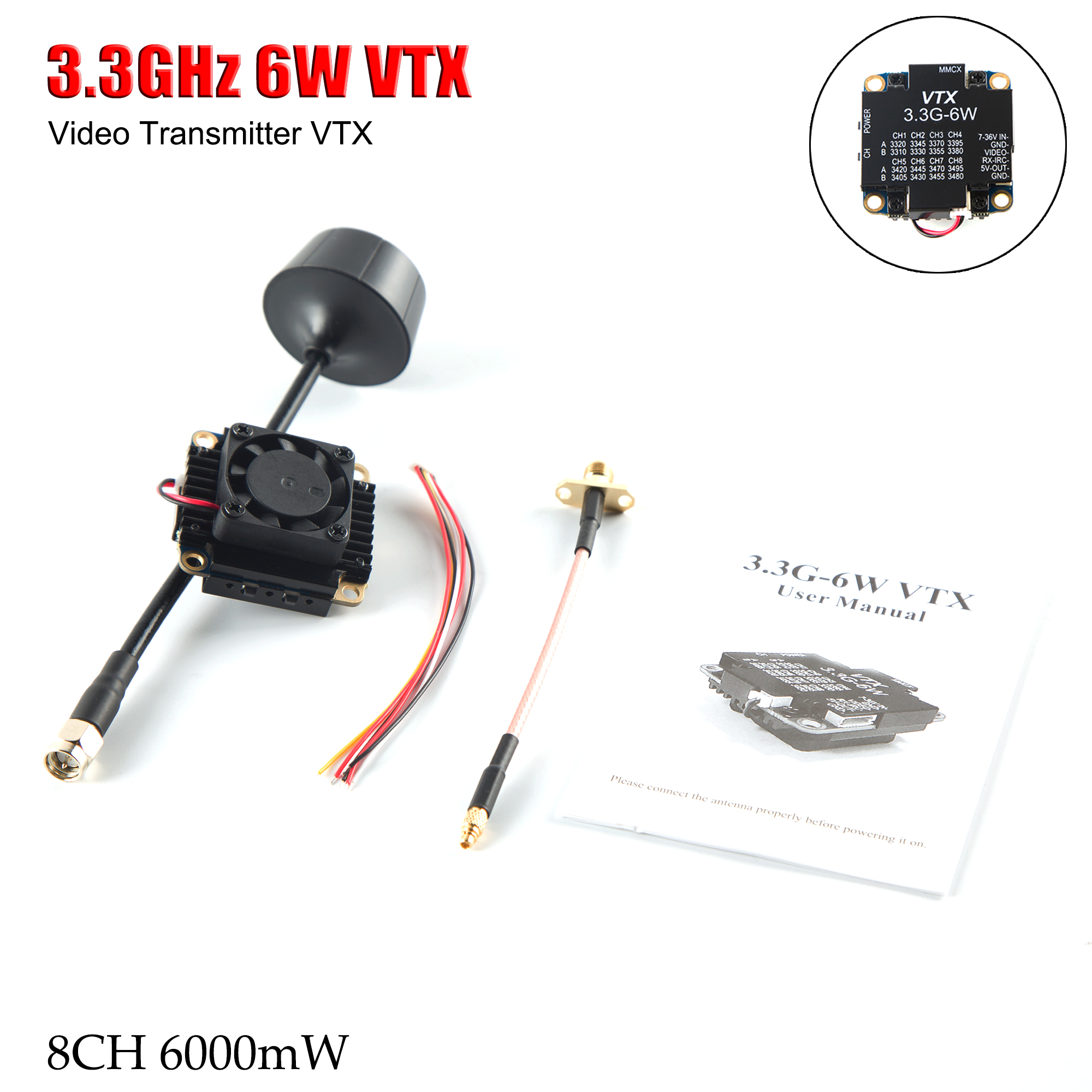 Drone Racing Transmitter - FPV Video Transmitter 3.3G 6W VTX