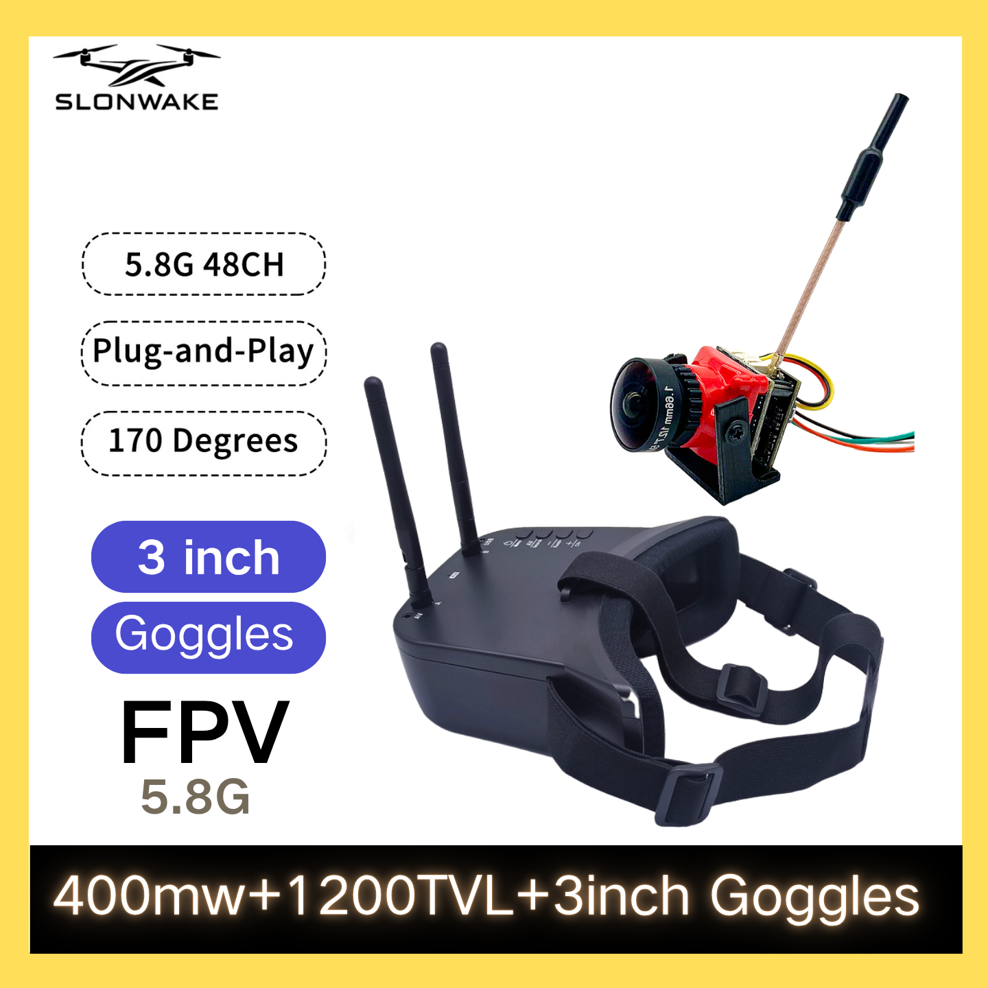 SLONWAKE 5.8G 48CH FPV 400mw V - Drone Racing Transmitter のレビューと価格