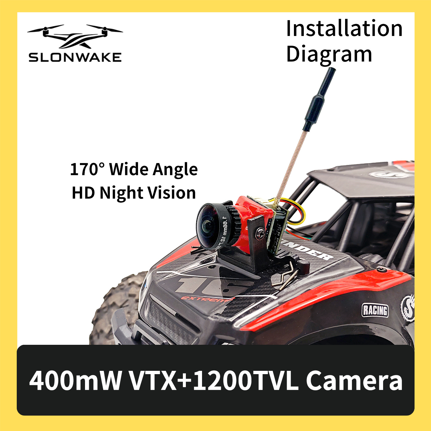 SLONWAKE 5.8G 48CH FPV 400mw V - Drone Racing Transmitter のレビューと価格