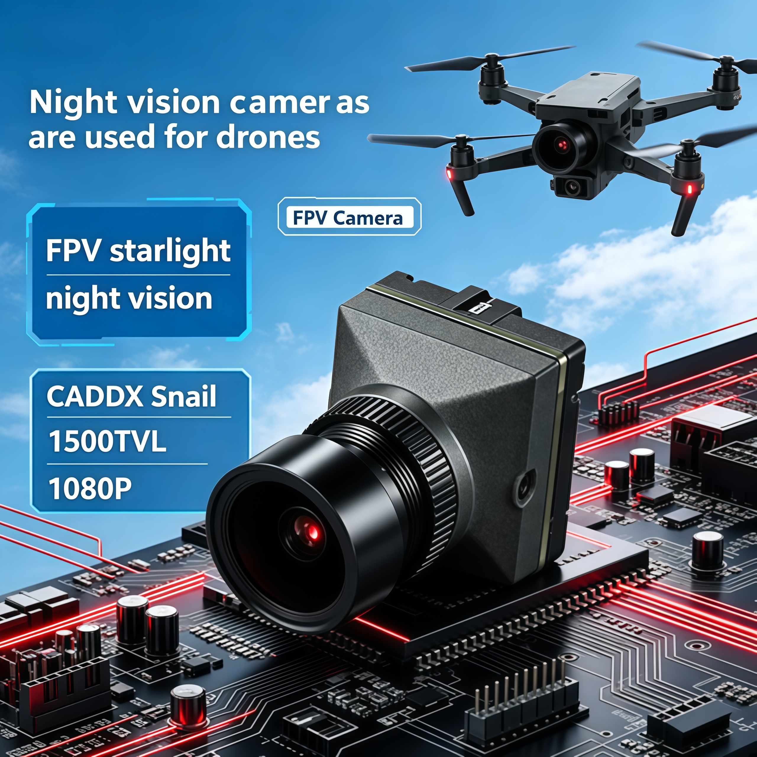 1500TVL HD CADDX Snail FPV Cam - Drone Racing Transmitter のレビューと価格