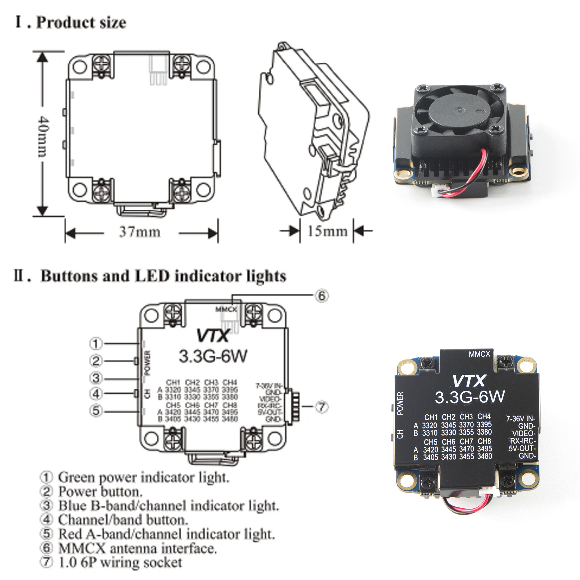 FPV Video Transmitter 3.3G 6W  - Drone Racing Transmitter のレビューと価格